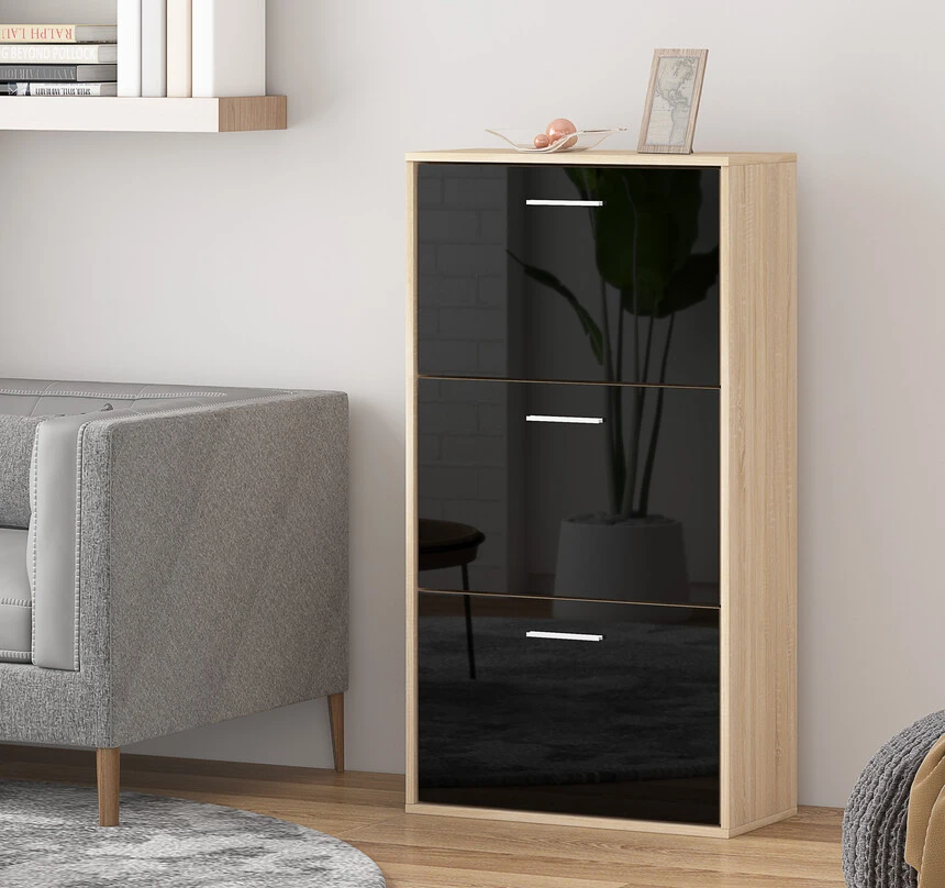 Black Shoe Rack for Hallway and Bedroom