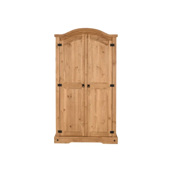 Corona 2 Door Pine Wardrobe for Bedroom Storage