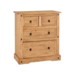 Corona 2+2 Drawer Chest of Drawers in Solid Pine Wood
