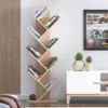 Wooden 8 tier zig zag bookshelf for living room and bedroom storage
