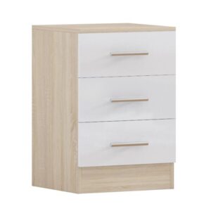White Three Drawers Bedside - Black Friday Sale