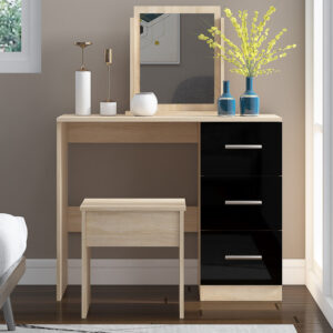 High Gloss Single Dressing Table Black - Black Friday Sale