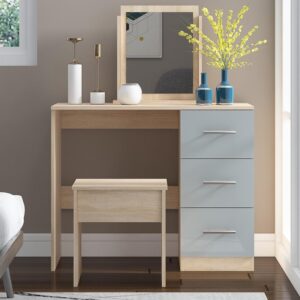 High Gloss Single Dressing Table Grey - Black Friday Sale