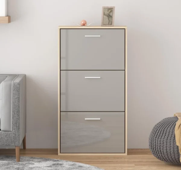 Grey Shoe Rack for Bedroom and Hallway