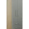 Full Grey Wardrobe with 2 Doors and 2 Drawers