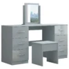 Full Grey Double Dressing Table for Bedroom