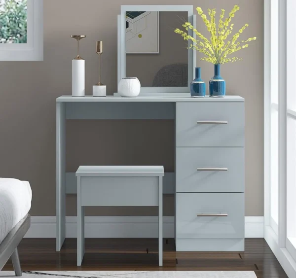 Full Grey Single Dressing Table for Bedroom