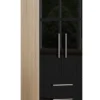 High Gloss Black Wardrobe with 2 Doors and 2 Drawers