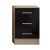High Gloss Black Bedside Table for Bedroom