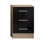 High Gloss Black Bedside Table for Bedroom