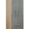 High Gloss Grey Wardrobe with 2 Doors and 2 Drawers