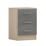 High Gloss Grey Bedside Table for Bedroom