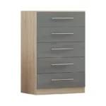 High Gloss Grey Chest of Drawers