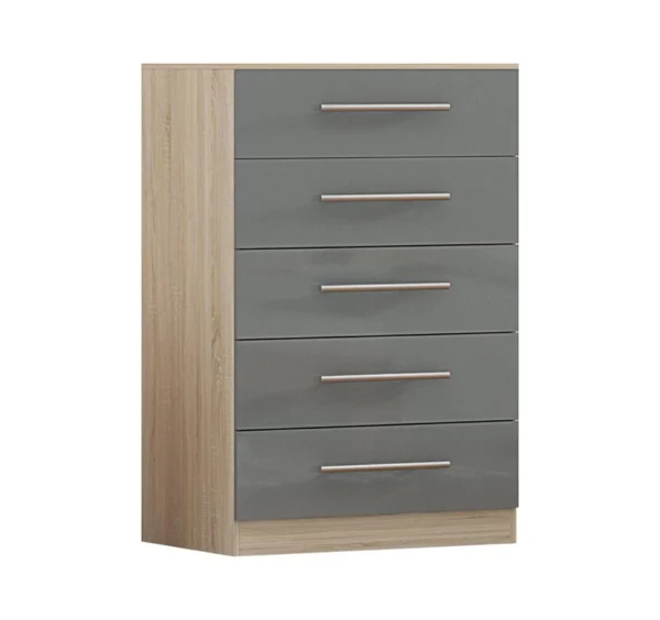 High Gloss Grey Chest of Drawers