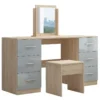 High Gloss Grey Double Dressing Table for Bedroom