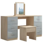 High Gloss Grey Double Dressing Table for Bedroom