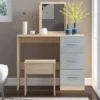 High Gloss Grey Single Dressing Table
