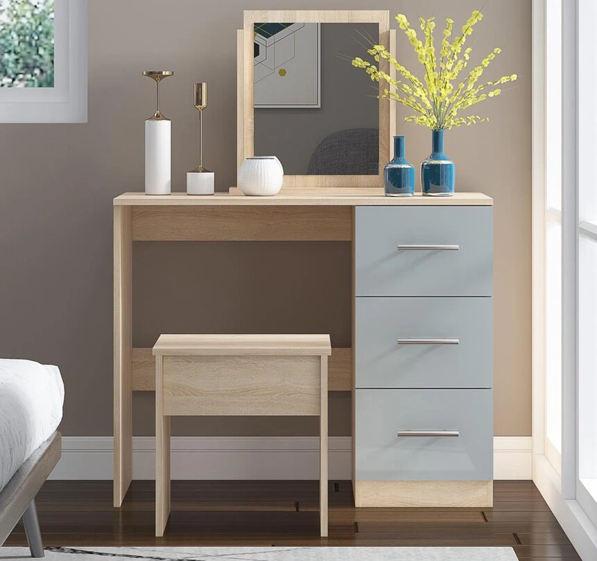 High Gloss Grey Single Dressing Table