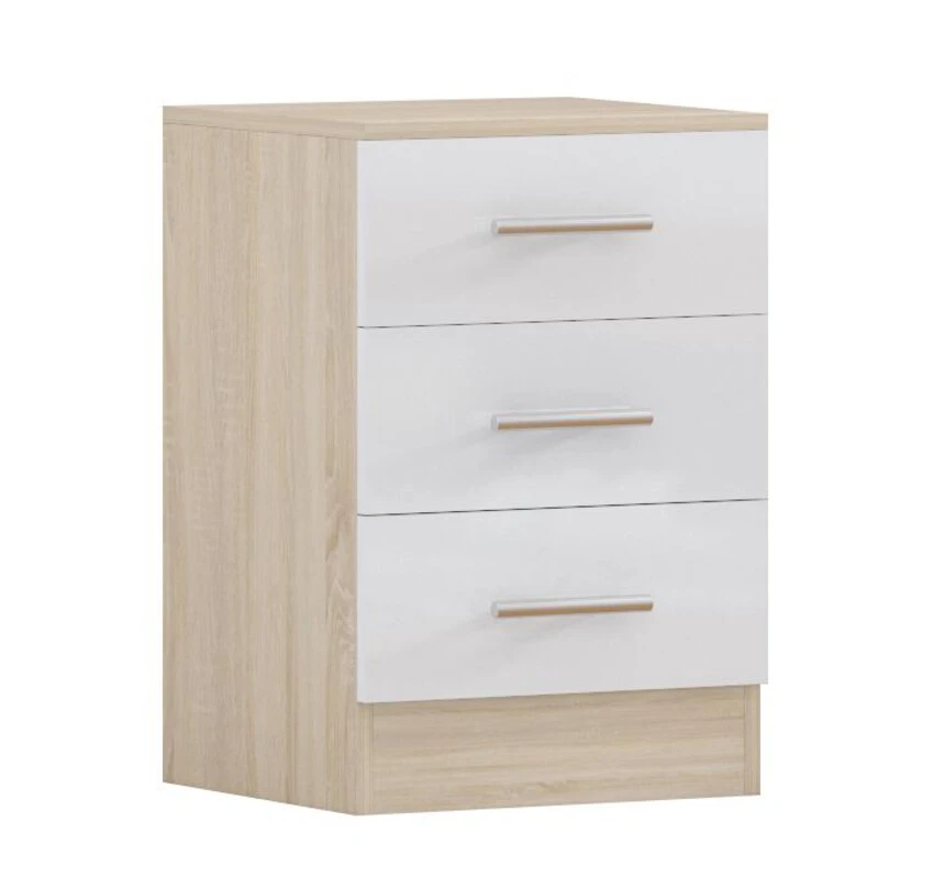 High Gloss White Bedside Table for Bedroom Storage